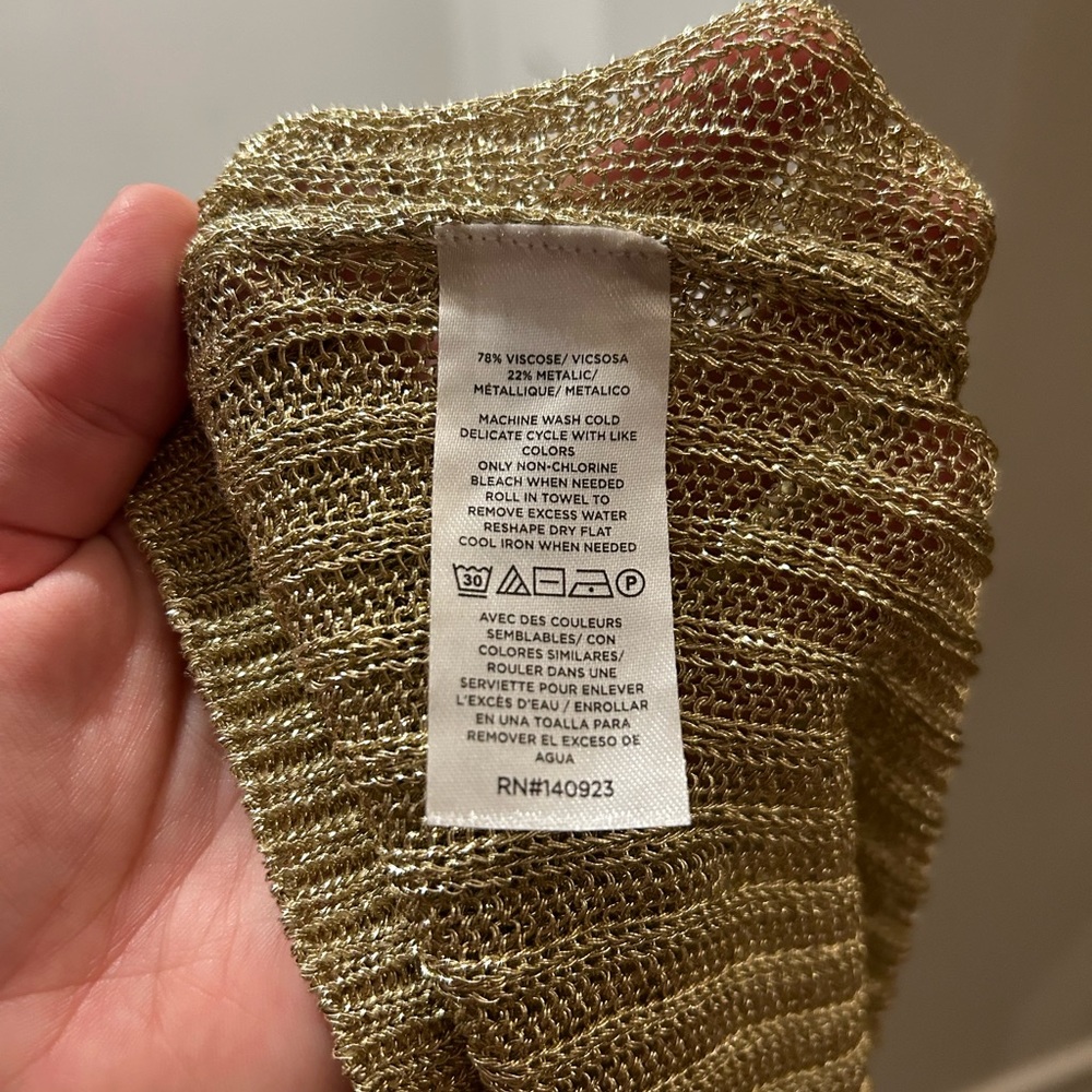 LOFT Shimmer Ribbed Sweater Tank Top Sz Medium - Picture 8 of 8